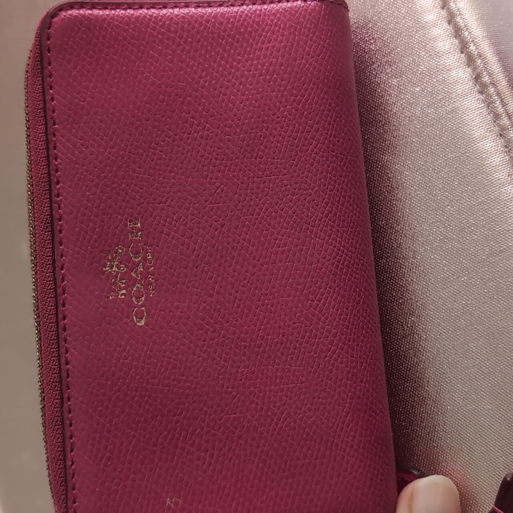 Coach Pink Leather Continental Wallet/Wristlet - Picture 2 of 12